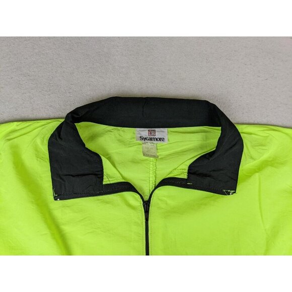 Sycamore Women's Jacket Hi Vis Bright Yellow-Green Windbreaker Jacket Size Med - Picture 4 of 15